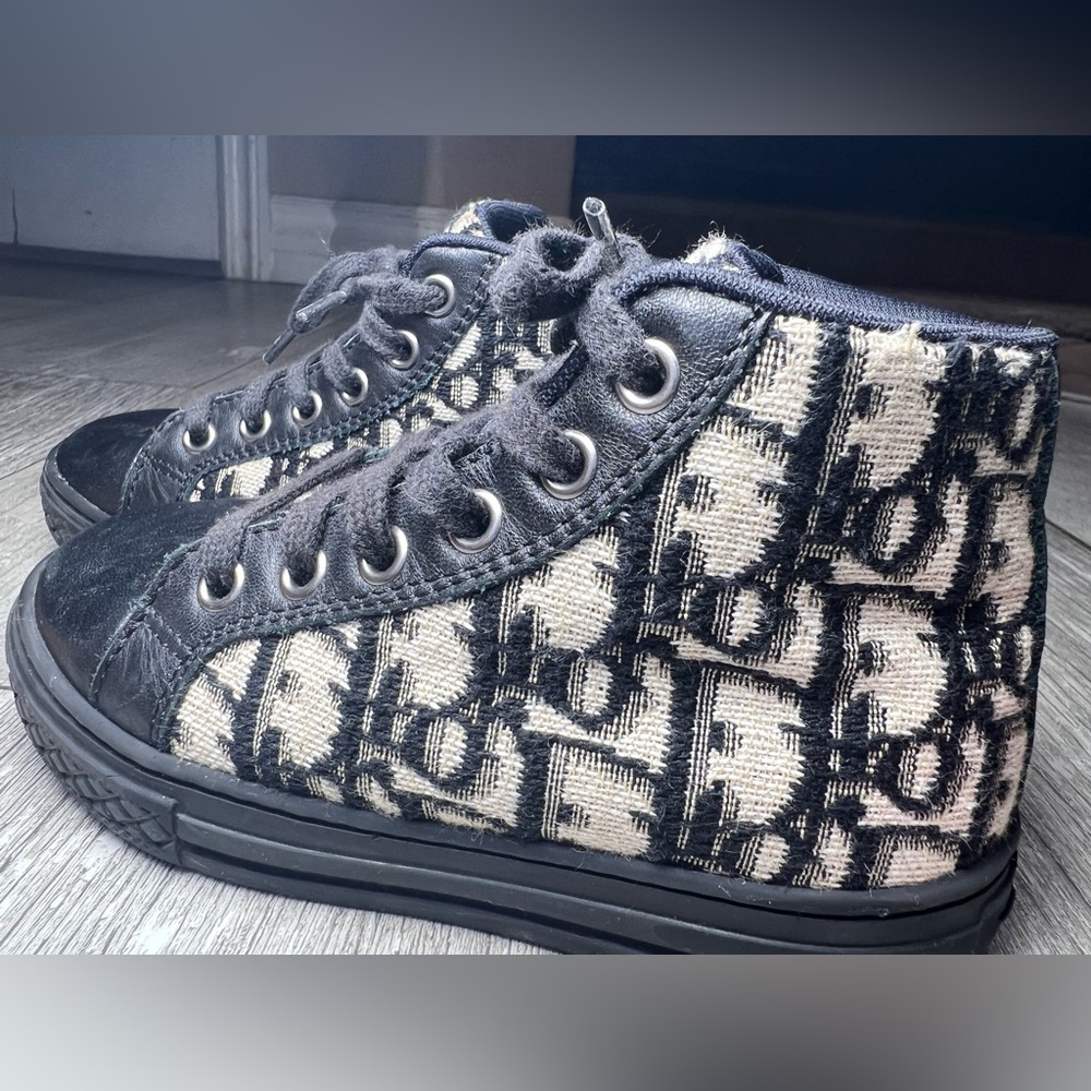 DIOR High-Top Kids' Skateboarding Shoes Black Beige Kids' EU 26 - US 10
